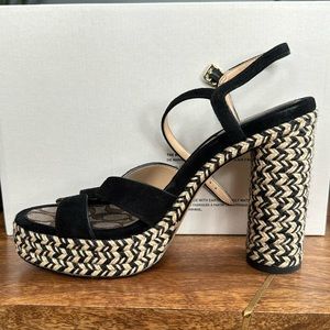 Coach - size 8.5 - black platform suede sandal